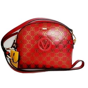 NWT VALENTINO BY MARIO VALENTINO Diana Monogram Leather Domed Crossbody …
